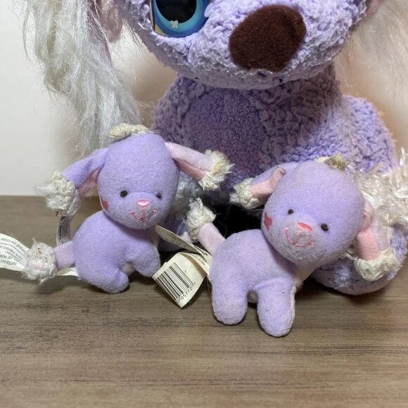Puppy Surprise Plush Dog 2005 Hasbro Purple with Two Babies - Picture 3 of 7
